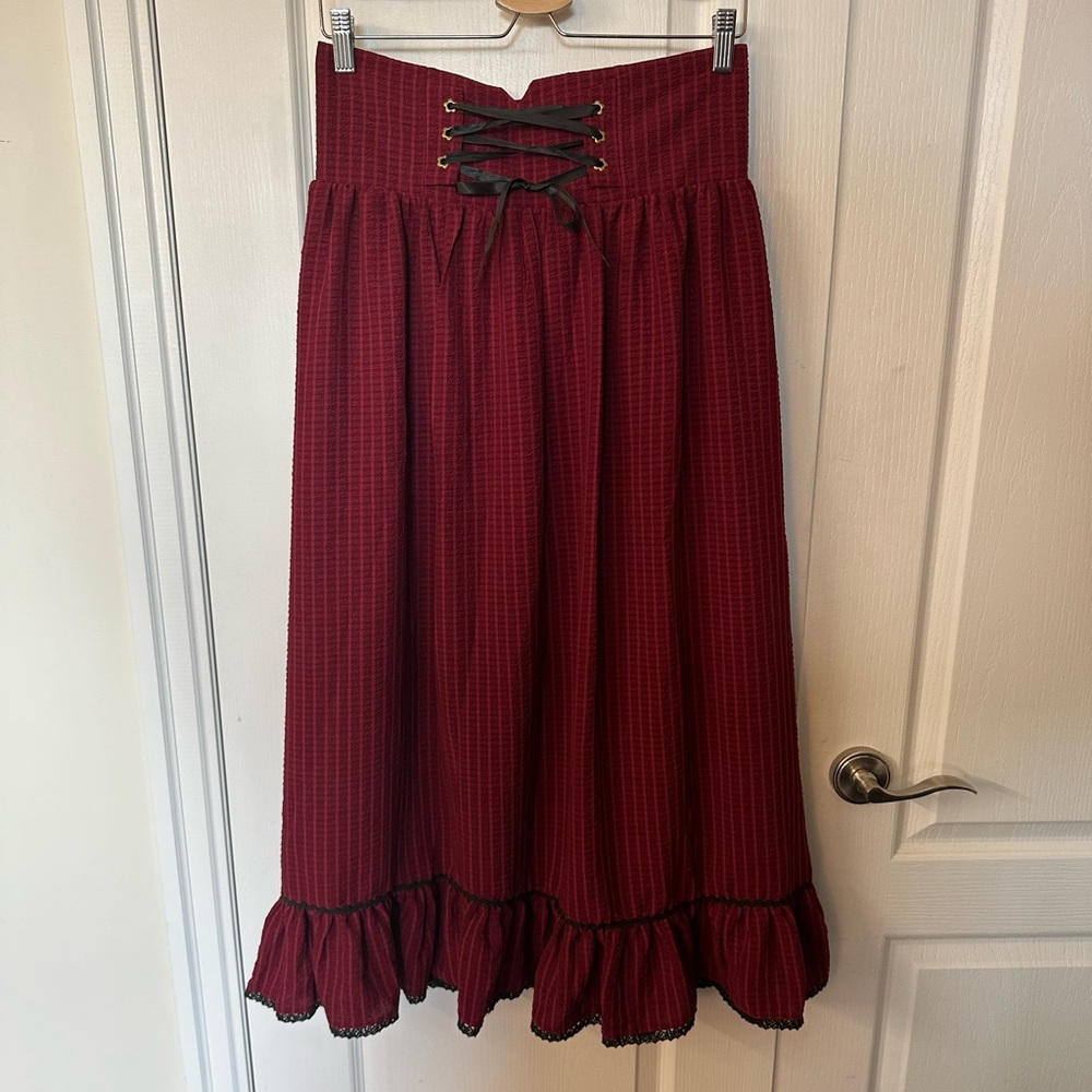 Elegant Red Maxi Skirt